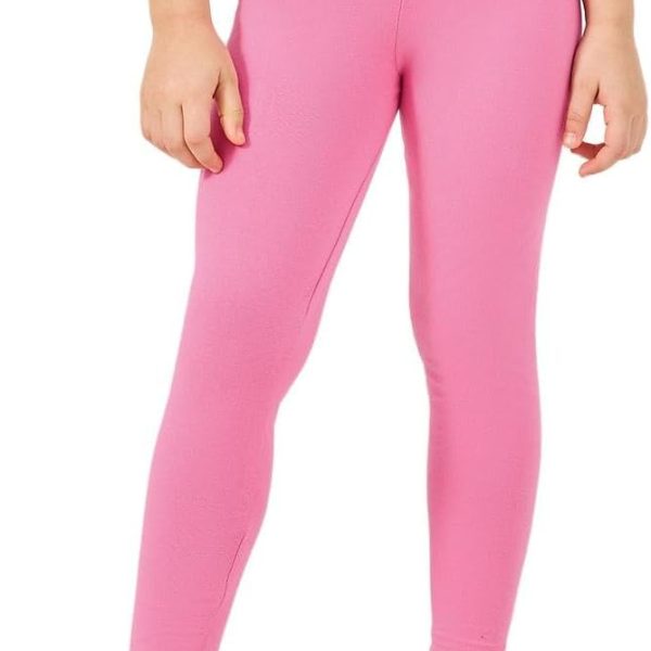 Styli Girls Solid Elastic Waistband Cotton Leggings