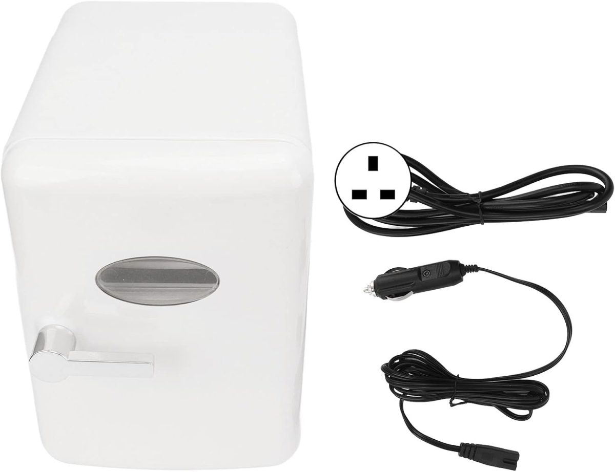 ⁦LJCM 6L Car Refrigerator, 45W 220V White Portable Refrigerator Space Saving Compact Structure for Home (UK Plug)⁩ - الصورة ⁦6⁩