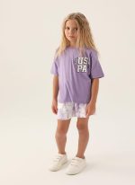 ⁦U.S. POLO ASSN. Girls Purple Short Set⁩ - الصورة ⁦4⁩