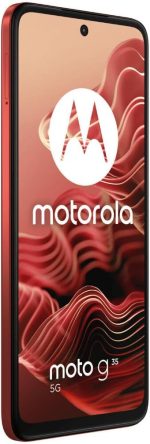 ⁦Motorola Moto G35 Dual-SIM 128GB ROM + 4GB RAM (GSM Only | No CDMA) Factory Unlocked 5G Smartphone (Guava Red) - International Version⁩ - الصورة ⁦3⁩