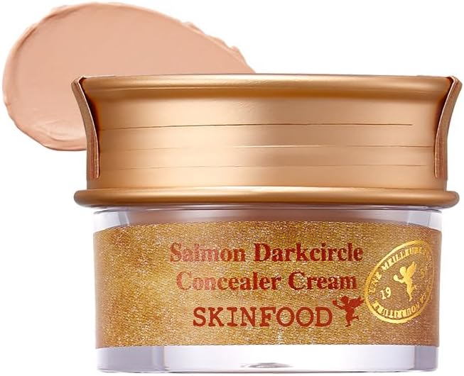 SKINFOOD Salmon Dark Circle Concealer Cream #1 - Concealer for Dark Circles - Under Eye Concealer for Dark Spots and Wrinkles - Full Coverage Under Eye Concealer - 0.35 Oz/10 g (Salmon Blooming)