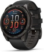 GARMIN FENIX 8 - 47 MM, AMOLED, SAPPHIRE CARBON GRAY DLC TITANIUM WITH BLACK/PEBBLE GRAY SILICONE