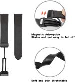 ⁦22mm Genuine Leather Watch Strap with Magnetic Buckle, Compatible with Huawei GT5/GT5 Pro/GT4/GT3/GT2 and More-Grey⁩ - الصورة ⁦3⁩
