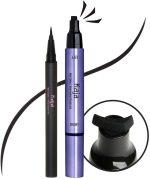 Kaja Winged Eyeliner Set - Wink Stamp Long | with Avocado Extract, Double-ended Wing, Smudge-Proof, Waterproof, Eye Irritation Tested, Long Lasting Pencil, Colorstay, Matte Finish, Cat Eye Look