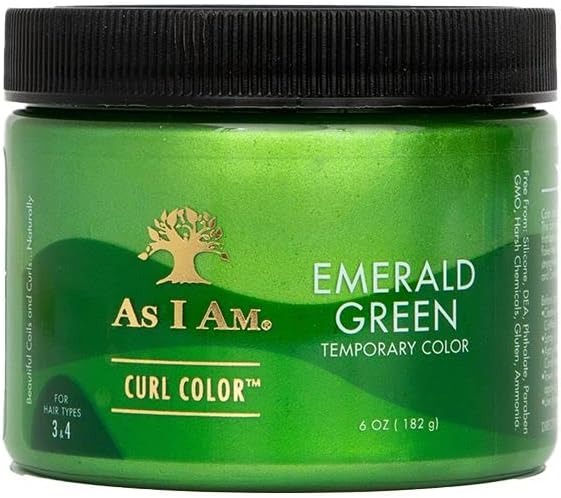 As I Am Curl Color - Emerald Green - 6 ounce - Color & Curling Gel - Temporary Color - Vegan & Cruelty Free
