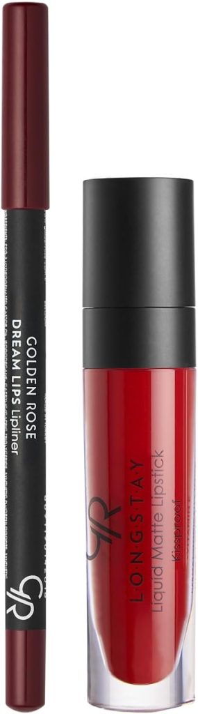 Golden Rose Matte Lip Kit, Scarlet Red
