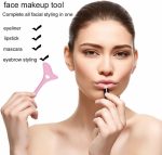 ⁦KASTWAVE Eyeliner Stencils Wing Tips, Cat Eyeliner Stencil Molds Pads Silicone Eyeliner Aid Marscara Drawing Aid, Face Cream, Easy Makeup Tool, Resusable Eyeliner Applicator Tool (Pink)⁩ - الصورة ⁦3⁩
