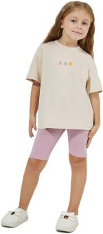 ⁦STYLI Girls Oversized Embroidery Detail T-Shirt⁩ - الصورة ⁦2⁩