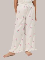 ⁦Styli Girls Floral Printed Button Front Pyjama Set⁩ - الصورة ⁦5⁩