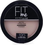 Maybelline Fit Me Matte Poreless Powder - 120 Classic Ivory, 14 g