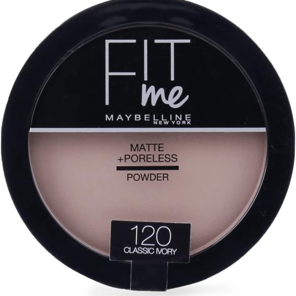 Maybelline Fit Me Matte Poreless Powder - 120 Classic Ivory, 14 g