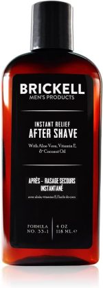 Brickell Men's Products Instant Relief Aftershave for Men, Natural and Organic Soothing After Shave Balm to Prevent Razor Burn, 4 Ounce, Unscented