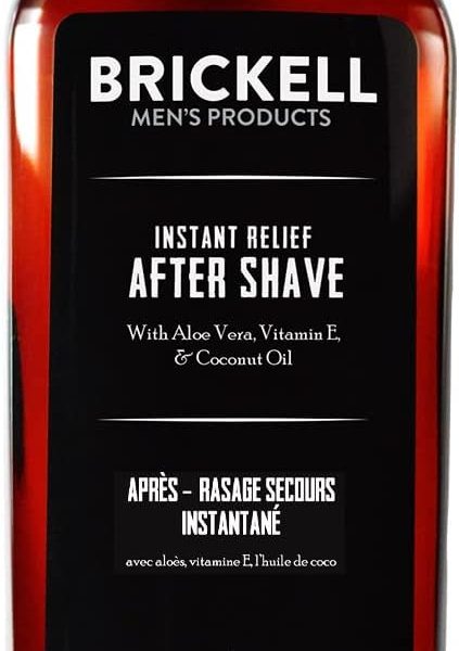 Brickell Men's Products Instant Relief Aftershave for Men, Natural and Organic Soothing After Shave Balm to Prevent Razor Burn, 4 Ounce, Unscented