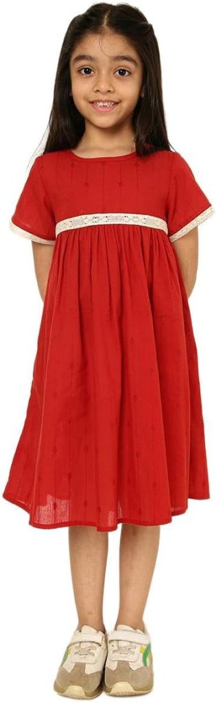 Styli Girls Lace Insert A-Line Dress