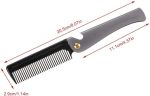 ⁦Khazna Folding Beard Comb, Portable Stainless Steel Round Comb for Men, Folding Carrying Pocket Oil Hair Moustache Shaping Comb for Grooming Styling, Combing Hair, Beards and Mustaches⁩ - الصورة ⁦6⁩