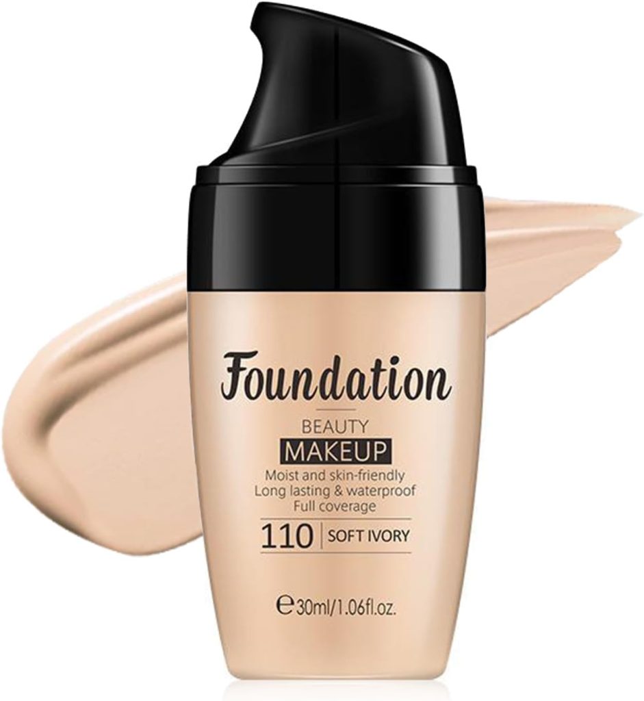 Azonee Color Changing Liquid Foundation for Mature Skin - Full Coverage, All Day Flawless, Long-Lasting Makeup Base (Ivory)