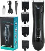 MAKINGTEC Electric Groin Body Hair Trimmer Ball Trimmer for Men USB Recharge Dock Cordless Use Fully Waterproof Replaceable Ceramic Blade Pubic Hair Trimmer Body Groomer Kit for Men