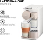 ⁦Nespresso Lattissima One F121 Espresso Capsule Coffee Machine, Automatic Milk System for Cappuccino & Latte, 1 L, 19 Bar Pressure, White⁩ - الصورة ⁦4⁩