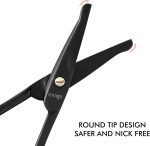 ⁦LIVINGO Nose Scissors, Round Tip Stainless Steel Nostril Scissors, Beard Scissors, Mustache, Nose Hair and Ear Scissors 9.5cm⁩ - الصورة ⁦3⁩