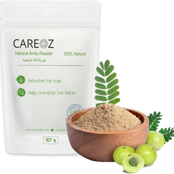 CareOz Amla Natural Hair Mask – 100% Indian Gooseberry Hair Treatment for Healthy, Strong & Beautiful Hair – 10 Pouches (500 ml / 107g)