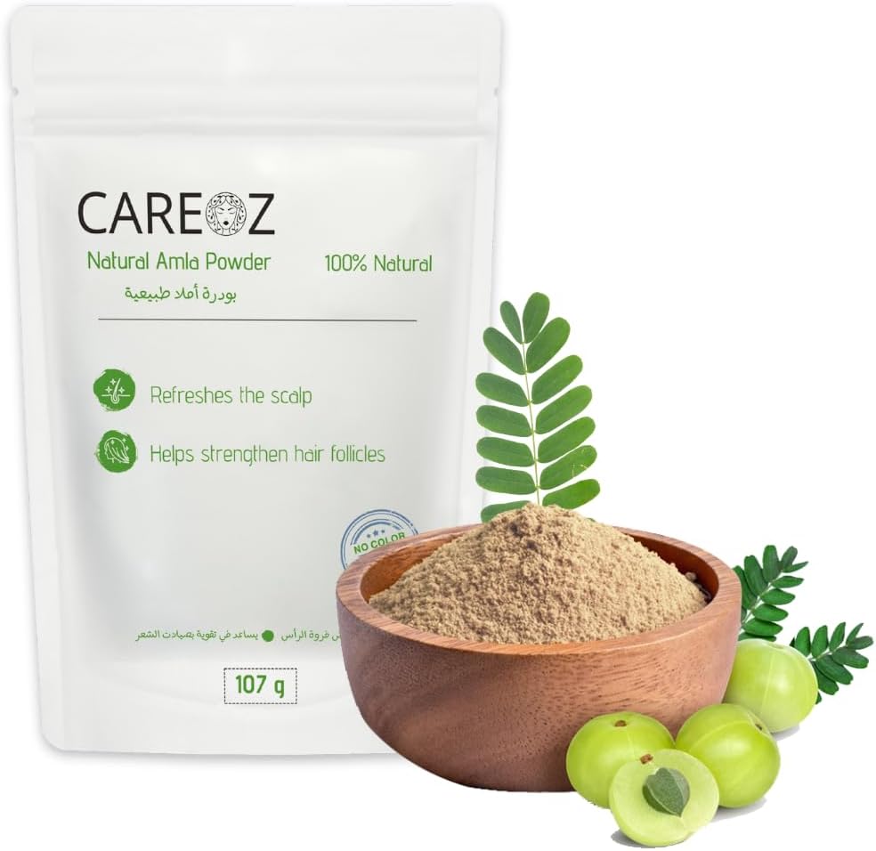 CareOz Amla Natural Hair Mask – 100% Indian Gooseberry Hair Treatment for Healthy, Strong & Beautiful Hair – 10 Pouches (500 ml / 107g)