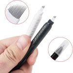 ⁦ALIWOD Disposable Manual Microblades Pen,14 Pin,14F,10 Pack, 0.25mm (14 sloped Needles) For Eyebrow Lip Makeup Microblading Supplies (Disposable Pen-14 sloped Needles)⁩ - الصورة ⁦4⁩