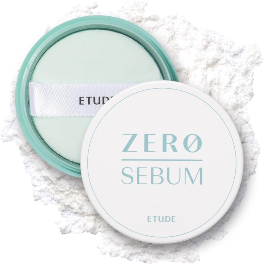 ETUDE Zero Sebum Drying Powder 4g New | Lightweight Oil Control No Sebum Loose Face Powder with 80% Mineral | Long Lasting for Setting or Foundation Makes Skin Downy