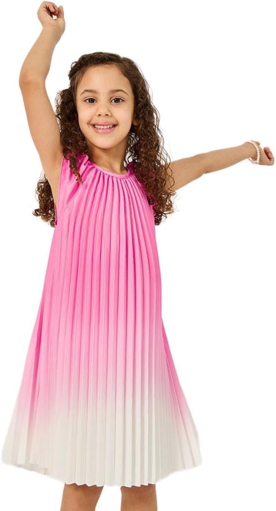 Styli Girls Ombre Print Pleated Dress