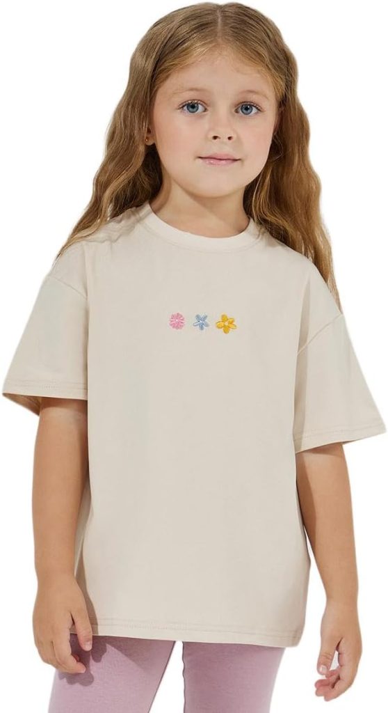 STYLI Girls Oversized Embroidery Detail T-Shirt