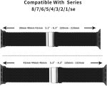 ⁦Compatible with Apple Watch Strap Band 49mm 46mm 45mm 44mm 42mm Braided Replacement Bands Adjustable Stretchable Elastics Sport Wristband for iWatch ultra2 ultra Series10/9/8/7/6/SE/5/4/3/2/1⁩ - الصورة ⁦4⁩