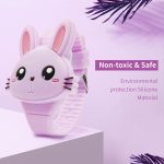 ⁦Xspring Kids Watches, Girls Digital Watch with Clamshell Design, Rabbit Shape Kids Watch, Fashion Silicone Band Watch, Cartoon LED Digital Watch, Gifts for Girls Age 2-8⁩ - الصورة ⁦2⁩
