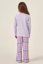 ⁦Styli Girls Butterfly Print T-Shirt And Checked Pyjama Set⁩ - الصورة ⁦6⁩