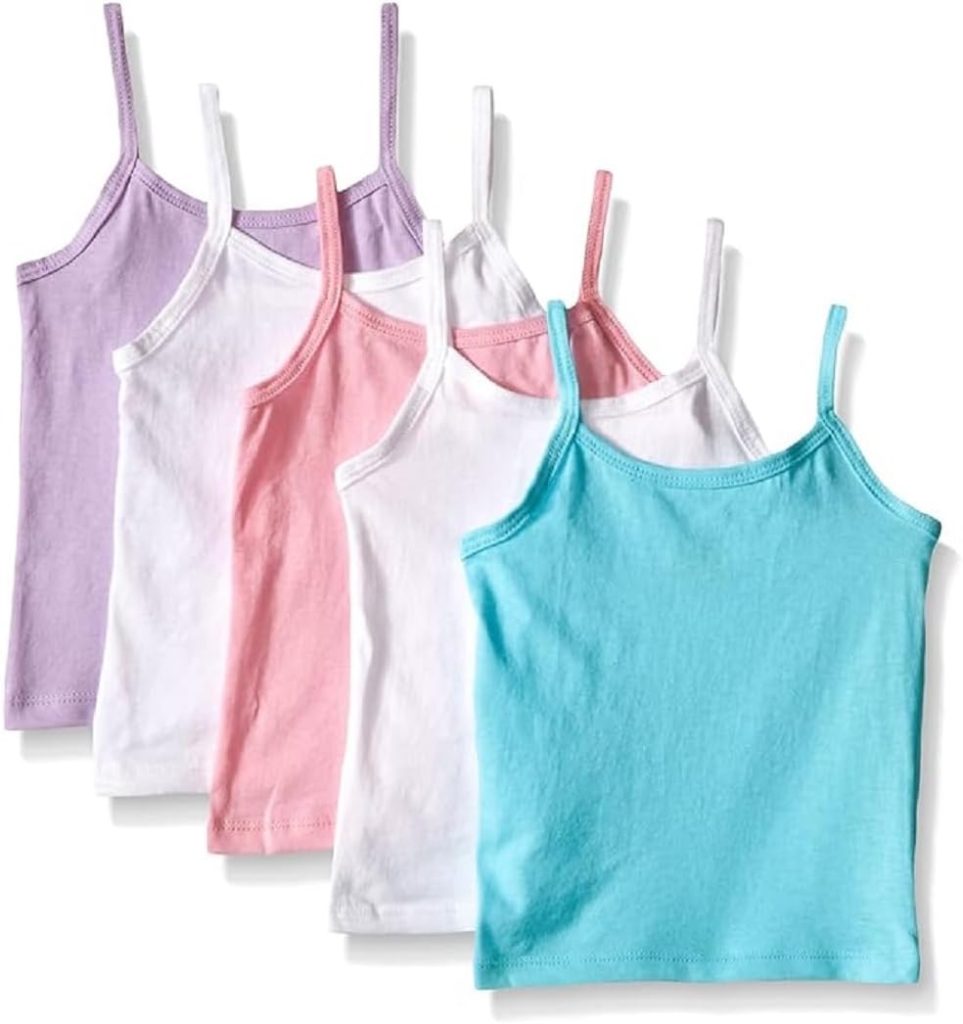 Hanes Girls Camis, Cotton Blend Camisole Tank, Toddler and Girls Sizing, Multipack, White