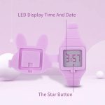 ⁦Xspring Kids Watches, Girls Digital Watch with Clamshell Design, Rabbit Shape Kids Watch, Fashion Silicone Band Watch, Cartoon LED Digital Watch, Gifts for Girls Age 2-8⁩ - الصورة ⁦3⁩