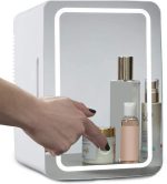 ⁦Biolomix Mini Makeup Beauty Fridge, 8L Portable Cosmetic Refrigerator, Makeup Mirror Skincare Fridge with LED Light, Quiet, Cooler/Warmer Fridge, 12V /220V for Car/Home, Gift For Women And Girls⁩ - الصورة ⁦7⁩