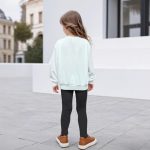 ⁦Girls Cute Outfit, Top + Pants, Long Sleeve Blazer and Leopard Love Print, Casual Sweatshirt and Sweatpants,ages 4-12⁩ - الصورة ⁦3⁩