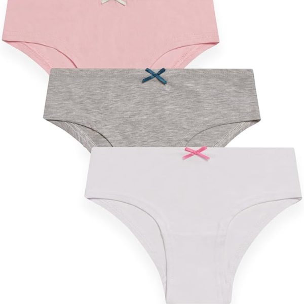 GREEN TREAT Girls GUHGT021 Pack Of 3 Organic Cotton Briefs