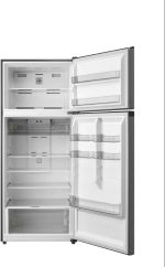 ⁦Double Door Refrigerator, 535L Capacity, 74x78x182 cm, Inverter Technology, 340 kW Power, Silver, Stainless Steel⁩ - الصورة ⁦2⁩