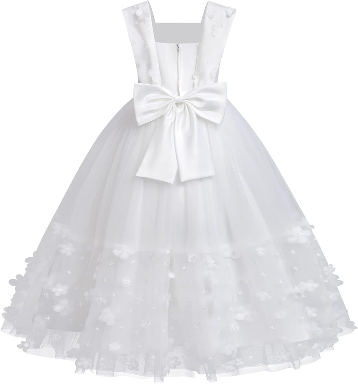 ⁦Girls Rainbow Costume Pageant Princess Party Tulle Dress Kids Baptism Christening 3rd Birthday Party Carnival Long Maxi Ball Gown Children's day Gift⁩ - الصورة ⁦3⁩