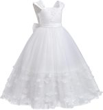 ⁦Girls Rainbow Costume Pageant Princess Party Tulle Dress Kids Baptism Christening 3rd Birthday Party Carnival Long Maxi Ball Gown Children's day Gift⁩ - الصورة ⁦2⁩