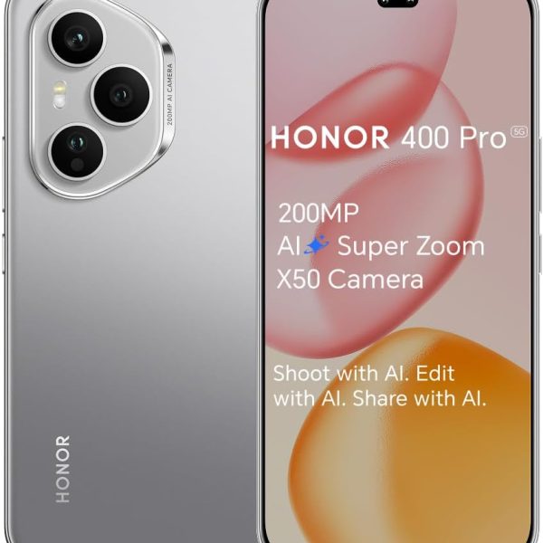 Honor 400 Pro DUAL-SIM 512GB ROM + 12GB RAM (GSM Only | No CDMA) Factory Unlocked 5G Smartphone (Lunar Grey) - International Version
