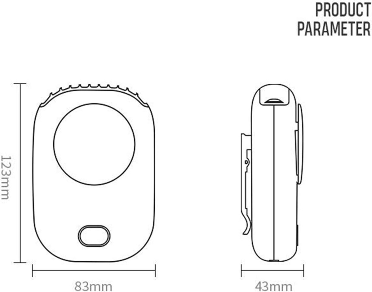 ⁦MAKINGTEC Portable Neck Fan, USB Rechargeable Fan Hands-Free Personal Fan with Adjustable Lanyard Design Compact Travel Fan 3 Wind Speed Settings Wearable Fan for Indoor Outdoor Travel (Green)⁩ - الصورة ⁦8⁩