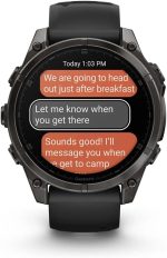 ⁦GARMIN FENIX 8 - 47 MM, AMOLED, SAPPHIRE CARBON GRAY DLC TITANIUM WITH BLACK/PEBBLE GRAY SILICONE⁩ - الصورة ⁦5⁩
