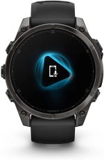 ⁦GARMIN FENIX 8 - 47 MM, AMOLED, SAPPHIRE CARBON GRAY DLC TITANIUM WITH BLACK/PEBBLE GRAY SILICONE⁩ - الصورة ⁦4⁩