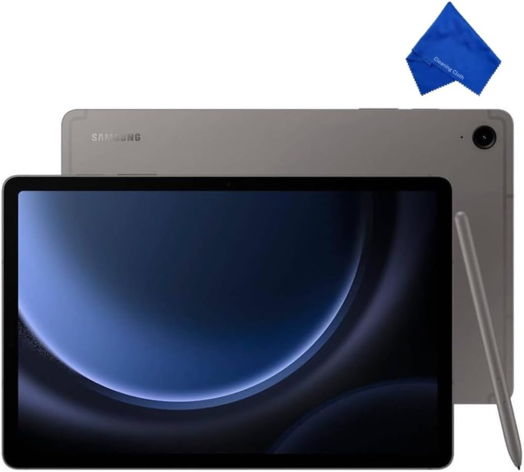 Samsung Galaxy Tab S9 FE 10.9" Android WiFi Tablet - 6GB RAM, 128GB Storage, IP68 Water- and Dust-Resistant, S Pen, 8MP Camera (with Microfiber Cloth) – Gray
