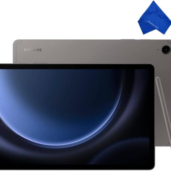 Samsung Galaxy Tab S9 FE 10.9" Android WiFi Tablet - 6GB RAM, 128GB Storage, IP68 Water- and Dust-Resistant, S Pen, 8MP Camera (with Microfiber Cloth) – Gray