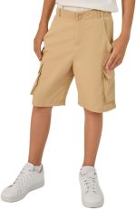 Styli Boys Solid Shorts With Cargo Pockets