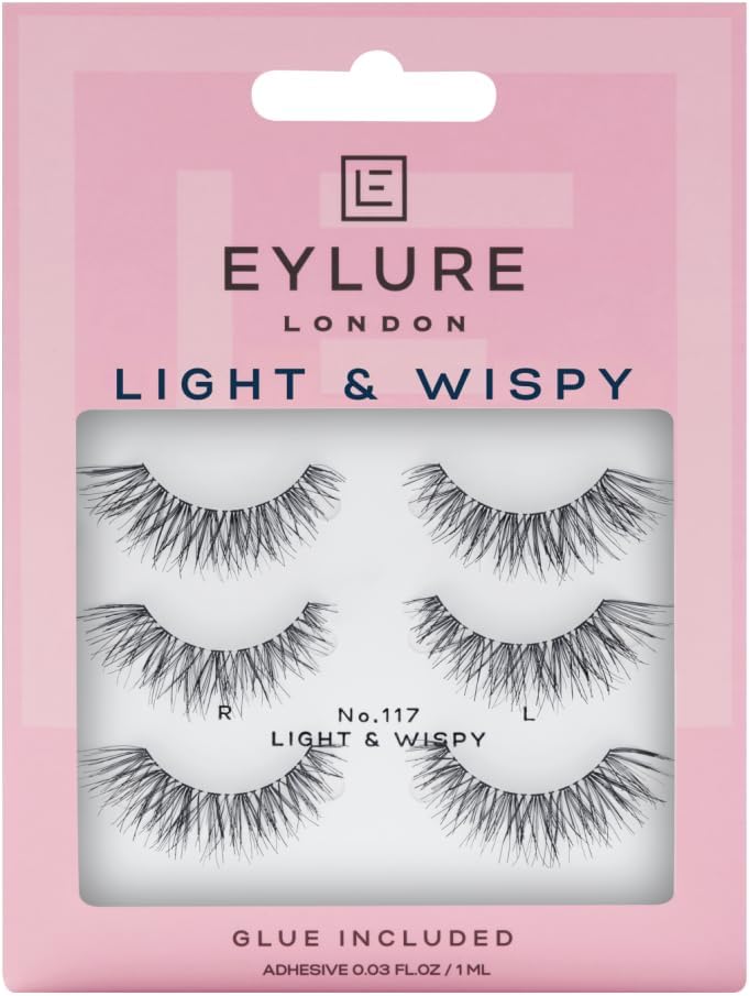 Eylure Texture False Lash, Style No. 117, Reusable, Adhesive Included, 3 Pair