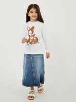 ⁦Styli Girls Graphic Print Long Sleeve T-Shirt⁩ - الصورة ⁦3⁩