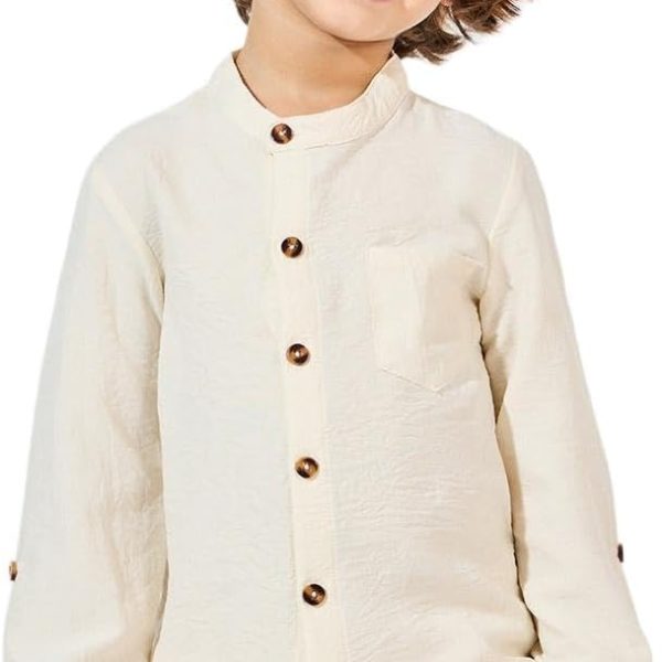 Styli Boys Solid Pocket Front Buttoned Shirt